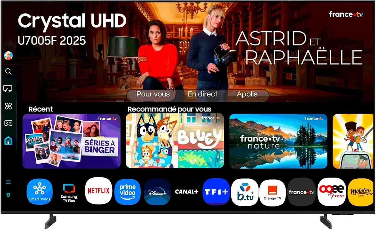 Samsung U7005 Smart TV, 50 pouces, téléviseur, 4K UHD, Couleurs Incroyables avec processeur Crystal 4K, écoutez Tous Les Haut-parleurs avec Q-Symphony