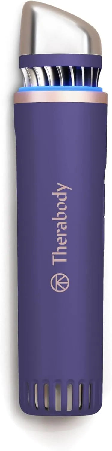 TheraFace Depuffing Wand de Therabody, Soin du visage équipé de thérapies chaud etfroid pour réduire les poches et raviver l'éclat de la peau, Indigo