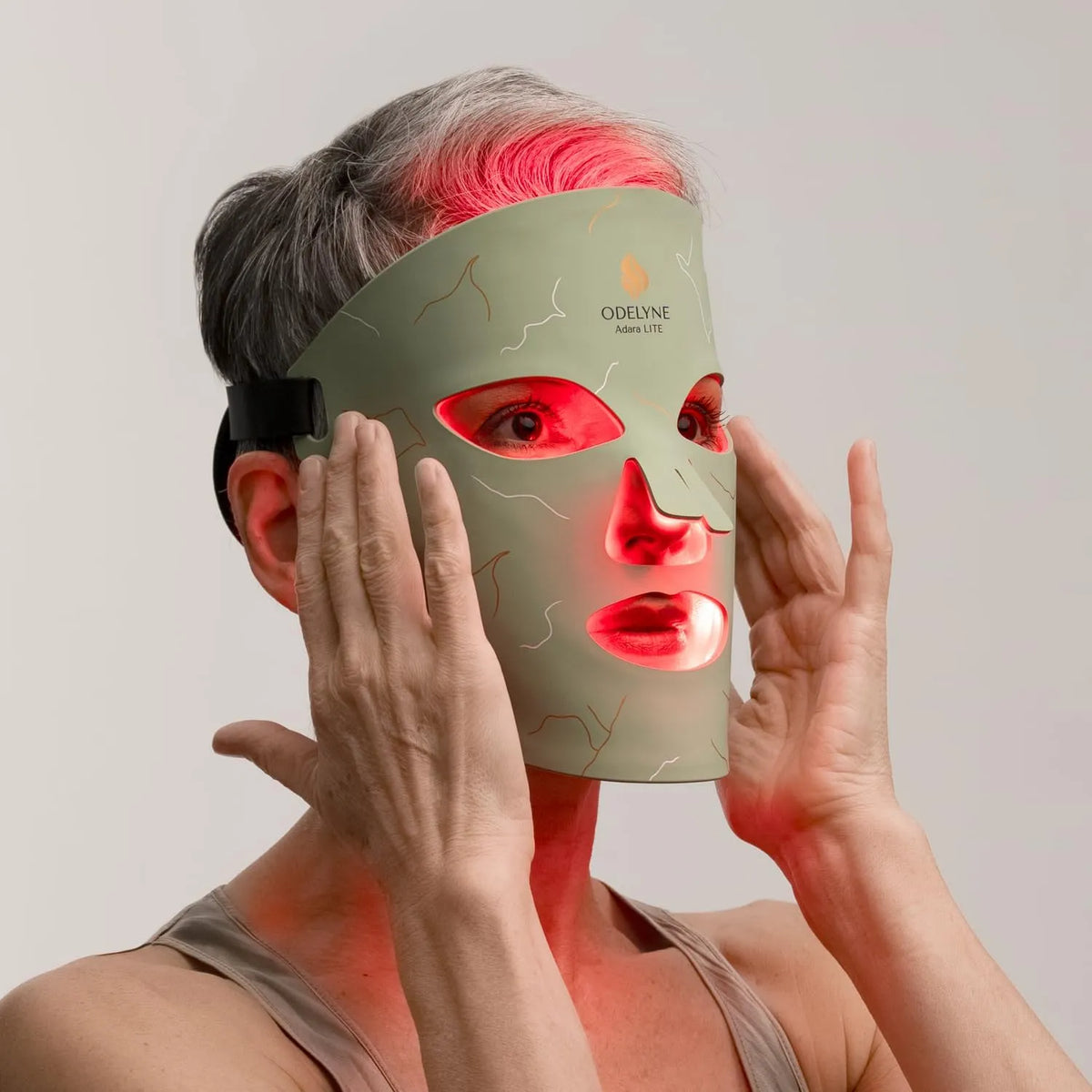 vert opale, Adara Skin Lite Masque facial à LED avec thérapie par lumière rouge, 1072 nm proche infrarouge profond, anti-âge et raffermissant, réduit