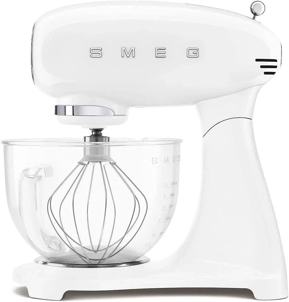 Smeg SMF13WHEU Accessoire pour appareil, 4,8 L, 800 W, blanc, 10 Niveaux de Vitesse, Bol en Verre de 4,8 L