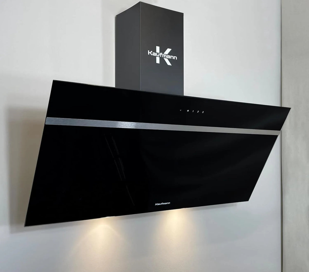 Hotte aspirante, 90 cm, 1000 m3/h, hotte de cuisine, installation murale, KAUFMANN Hotte murale VIKTORIA 90 BL Hotte aspirante sans tête 1000 m3/h 90