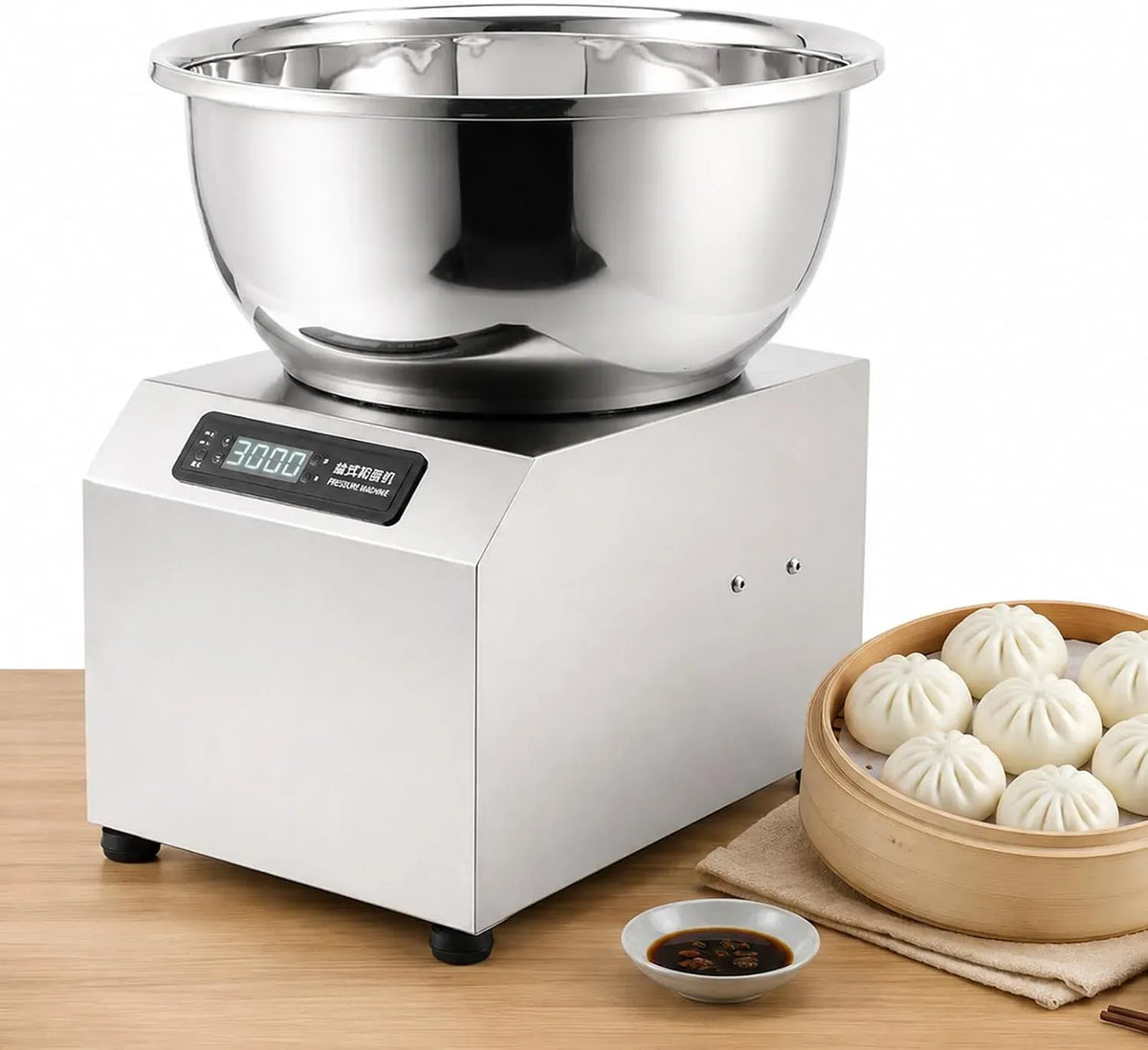 W 1400 Pétrin À Spirale Électrique 2200 TR/Min, Affichage LED Et Minuterie pour La Fabrication De Pizzas Et, Cuve en Acier Inoxydable De Qualité