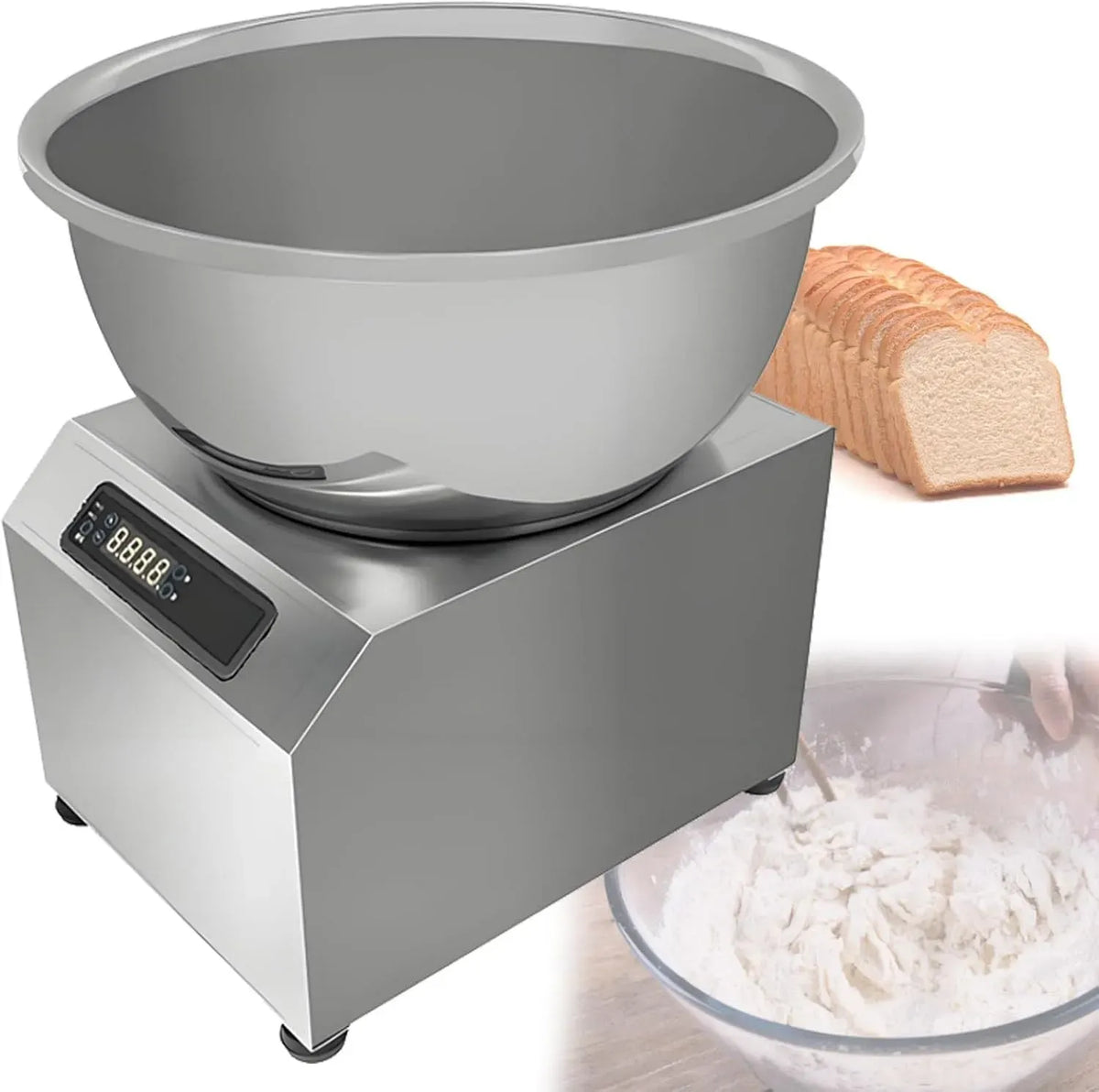 W/2200 kg/8 Pizzeria, pétrin à Double Rotation pour Boulangerie, Pétrin électrique Professionnel 1800 W/2200 W, Bol en Acier Inoxydable Grande