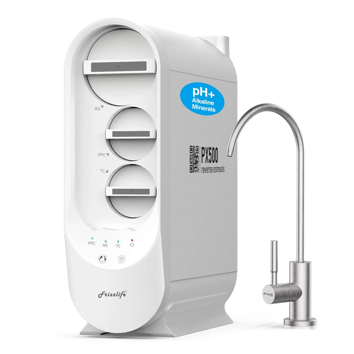 Robinet de cuisine, grand réservoir, filtre RO à débit rapide 500 GPD, 1,5: 1 pur à drainer, réduit les TDS