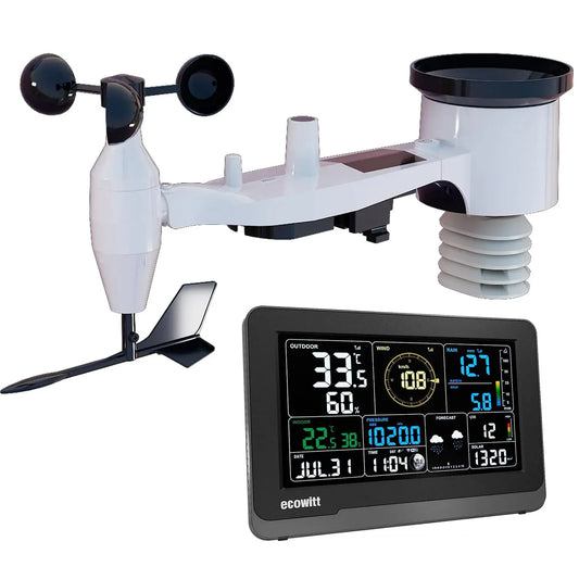 WS3900 WS69 Station, station météo sans fil, extérieur, Wi-Fi, écran LCD, pour l'extérieur + Console intérieure de 7, Ecowitt, 7,5 pouces