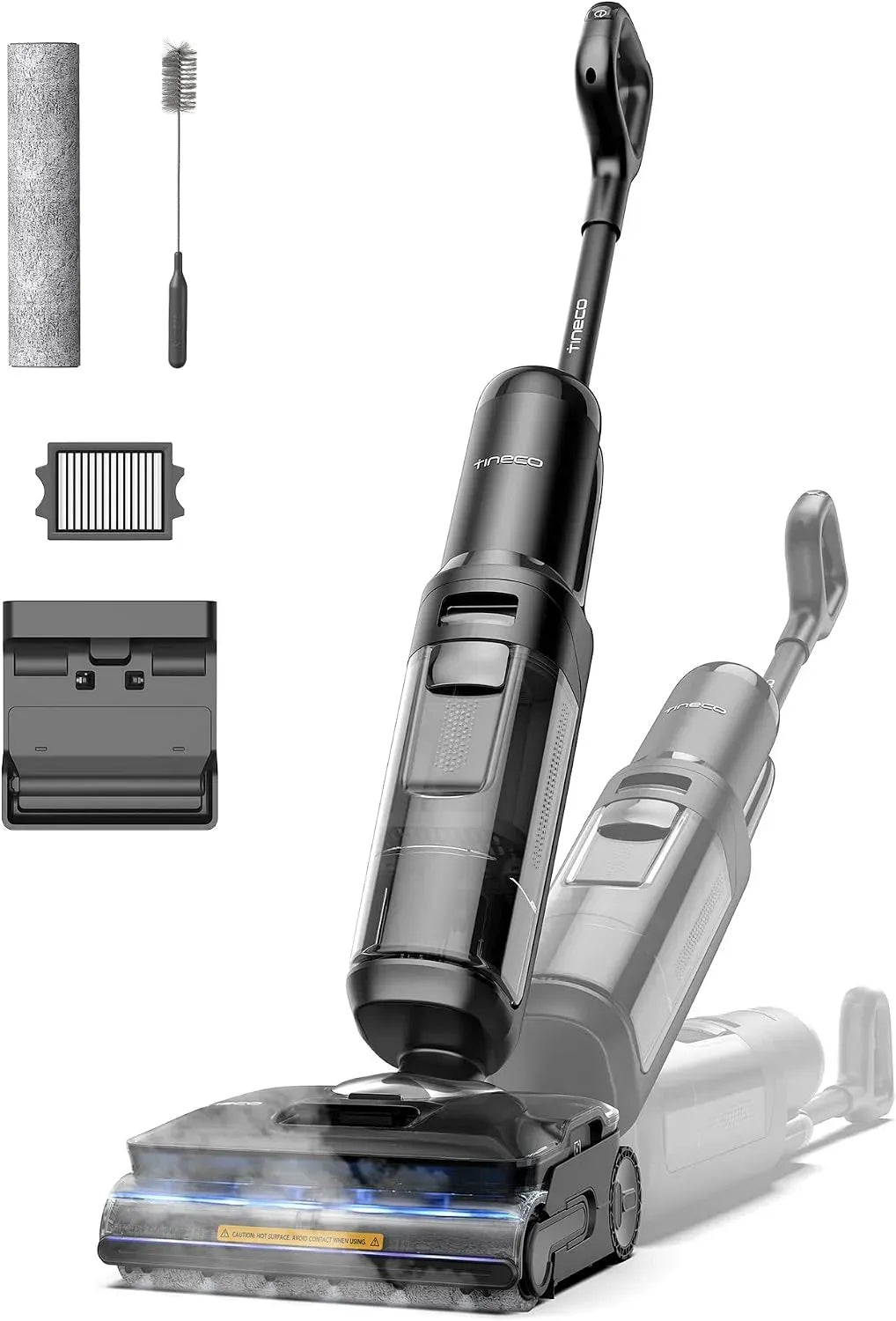 Aspirateur, vapeur, Auto-Nettoyage FlashDry, Vapeur Puissante Taches Tenaces, Plat à 180°
