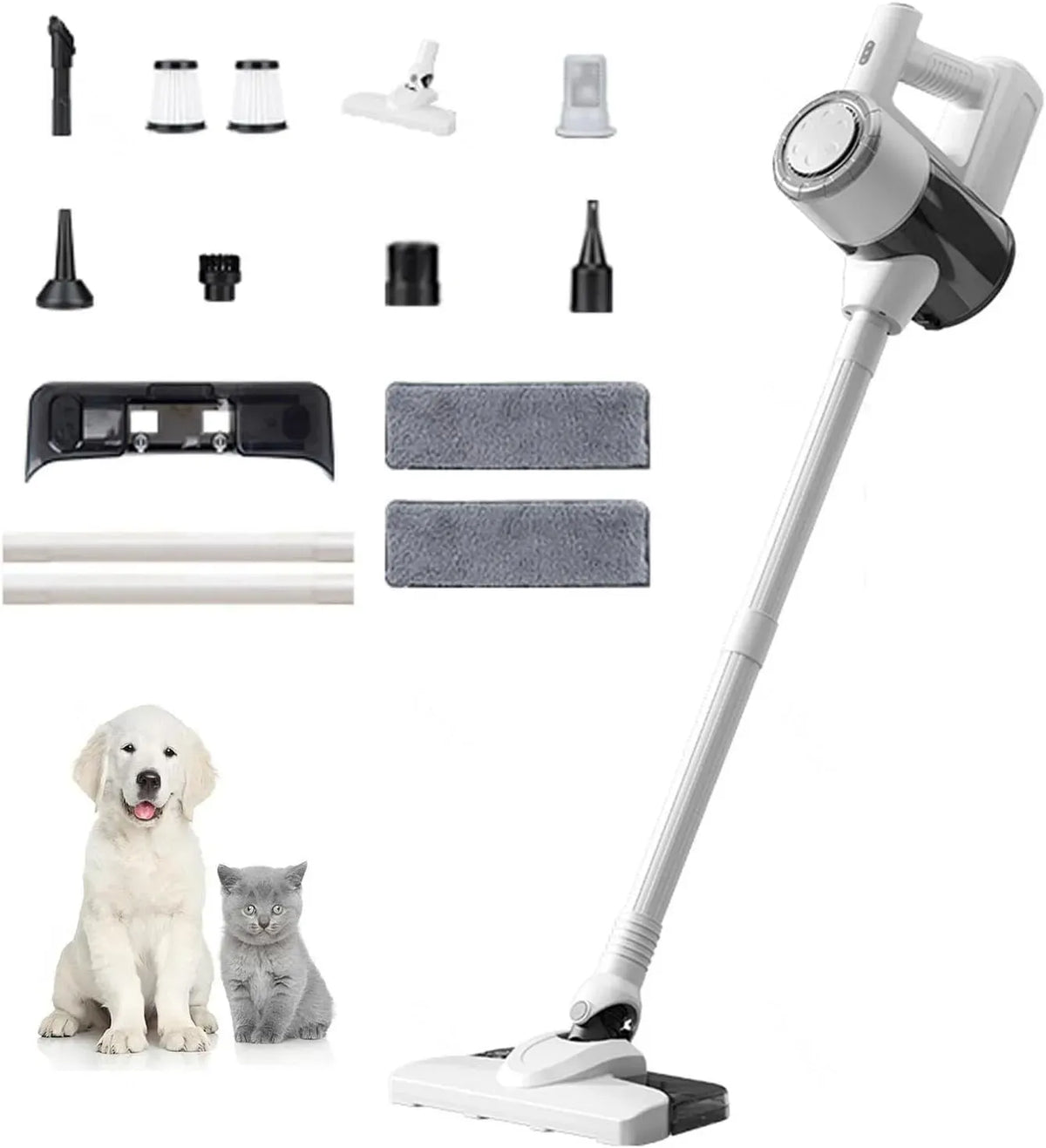 Aspirateur, vapeur, blanc, appareil électrique d'aspiration, Balai Aspirateur Laveur 5 en 1 Compact