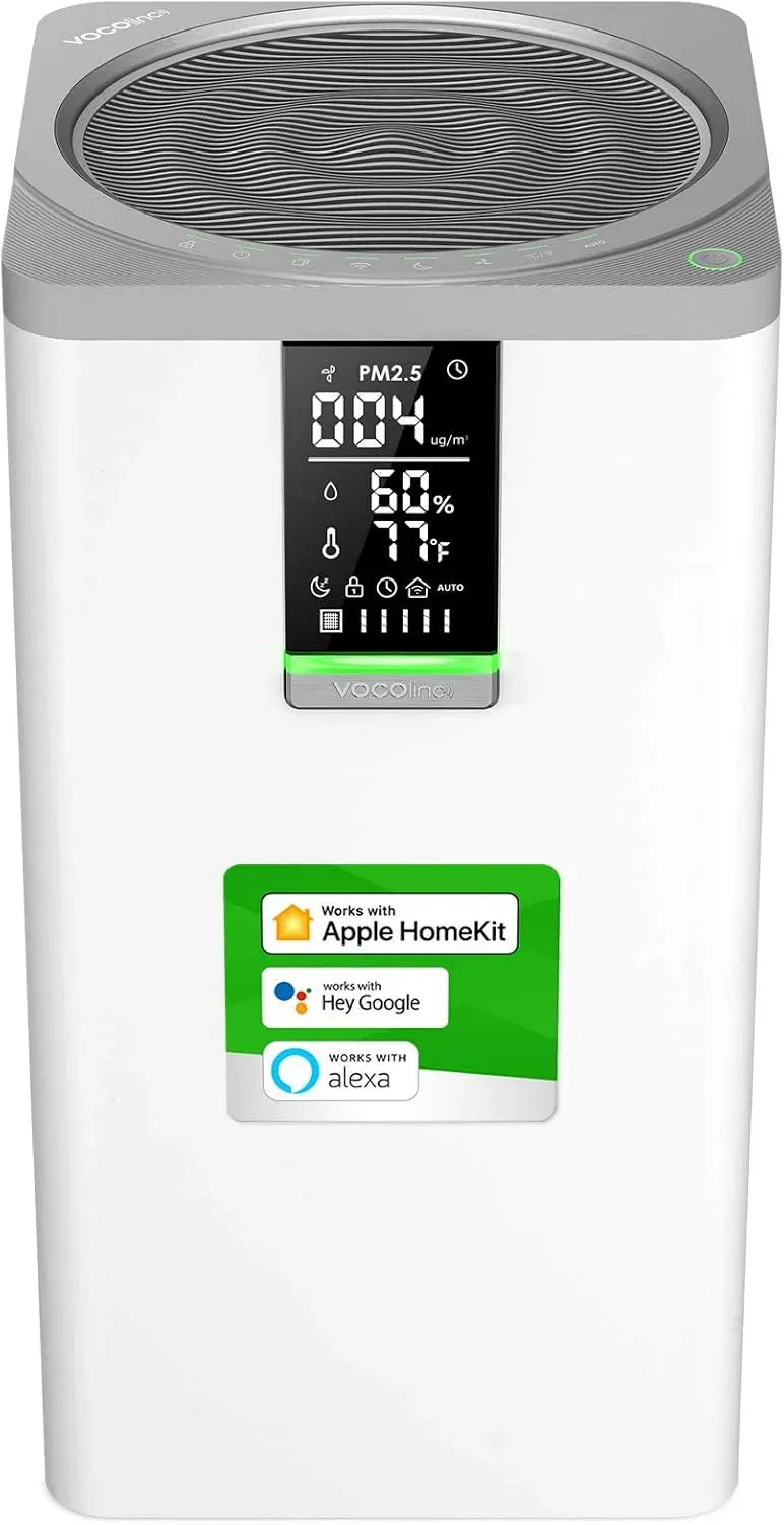 Google HEPA 645 Purificateur d'air, Wi-Fi, Google Assistant, Alexa et Siri, nettoyeur WiFi intelligent, filtration en 3 étapes
